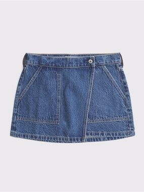 Abercrombie &Fitch mid rise denim wrap mini skirt 24